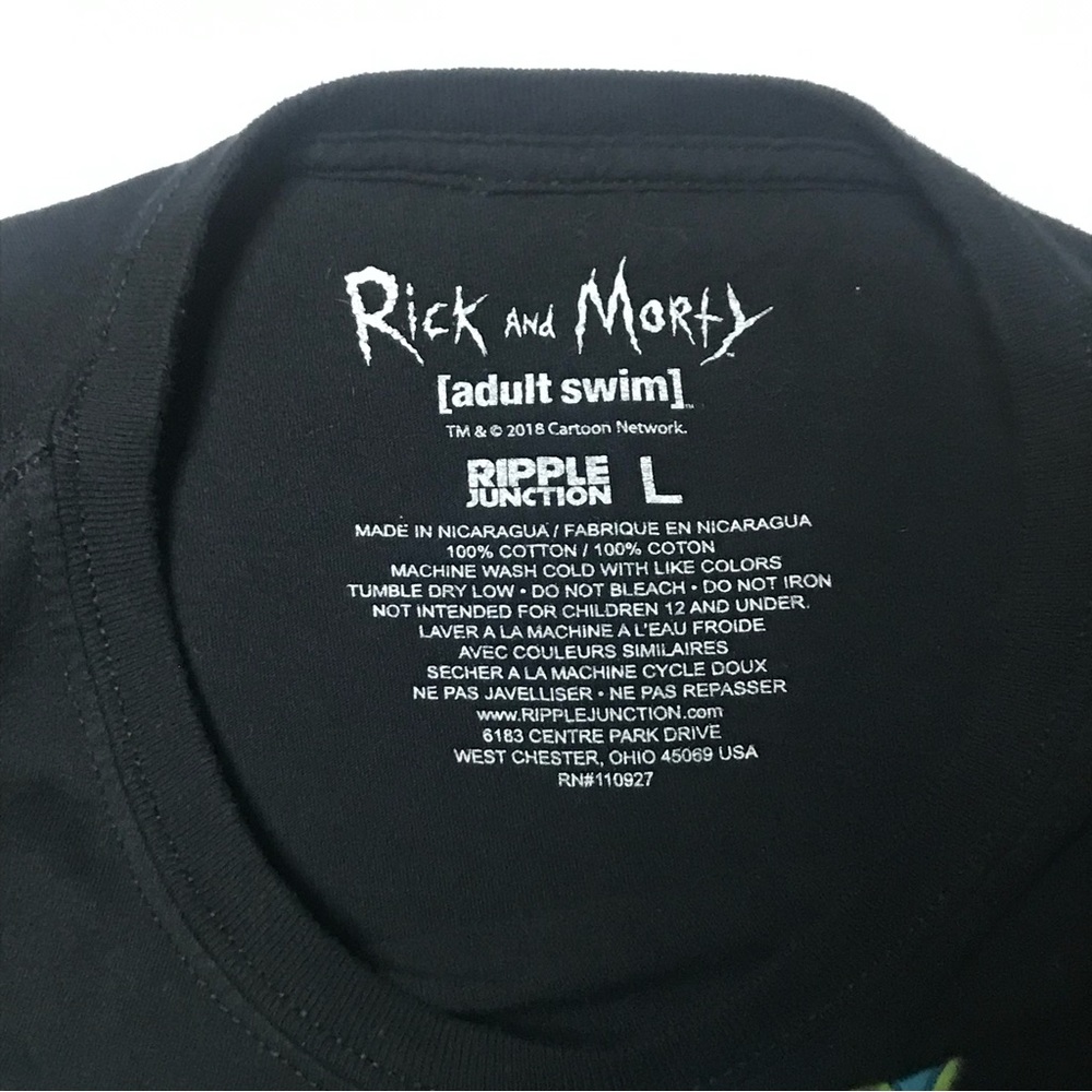 L Large [AS] Adult Swim Ripple Junction Rick and Morty Men’s T Shirt Casual Top - Picture 5 of 6